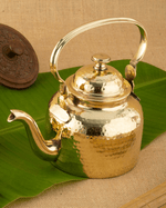 Royal Brass Signature Cup Saucer Set Hammered with Kettle