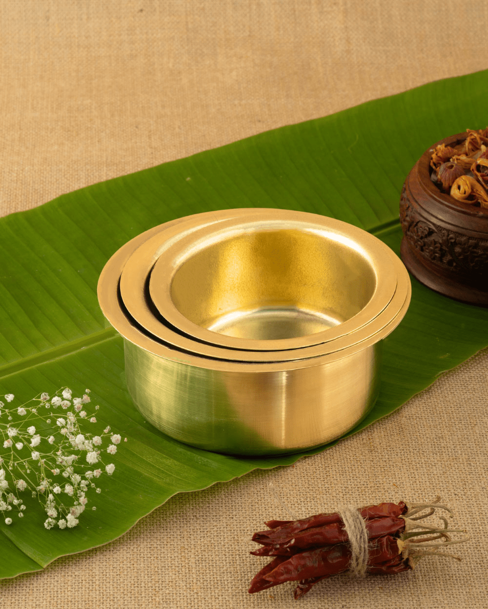 Brass Sterling Cooking Pot/Tope Set
