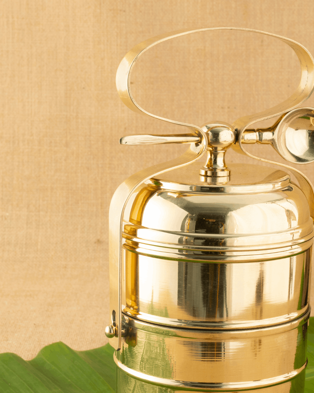 Authentic Brass Sterling Tiffin with Spoon Tin Coated 