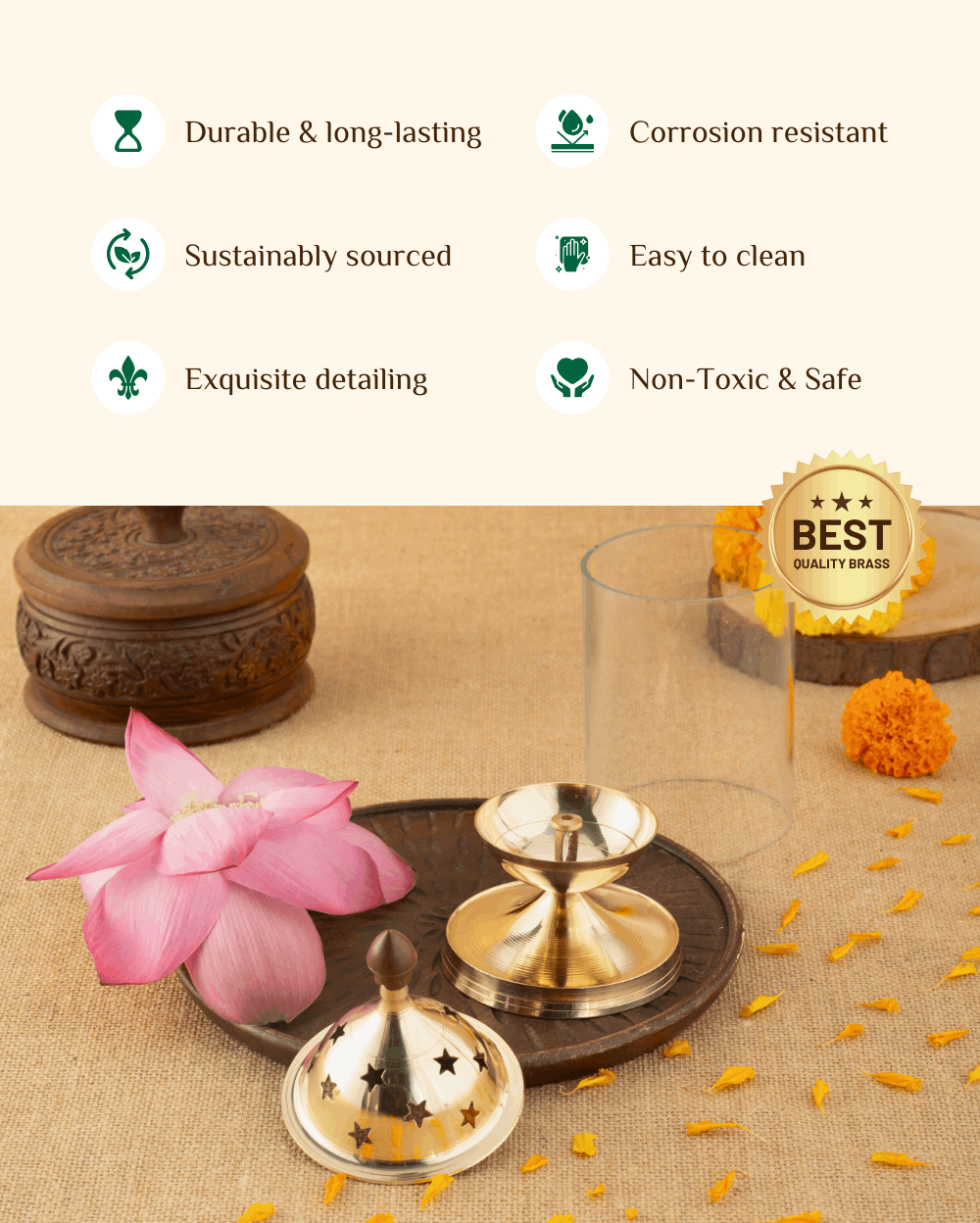 Benefits Of Brass Cylindrical Akhand Diya 