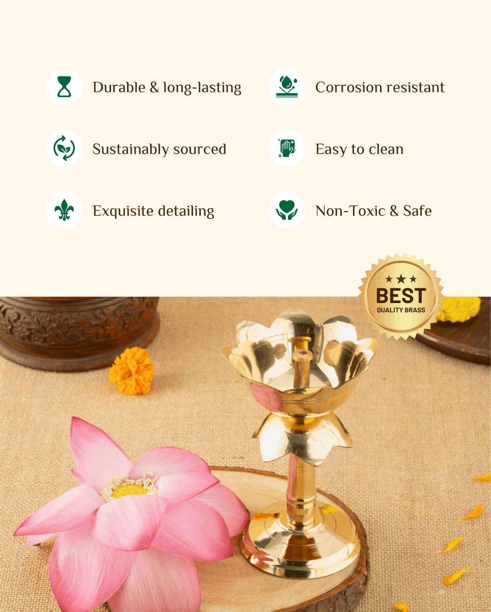 Benefits Of Brass Lotus Stand Diya