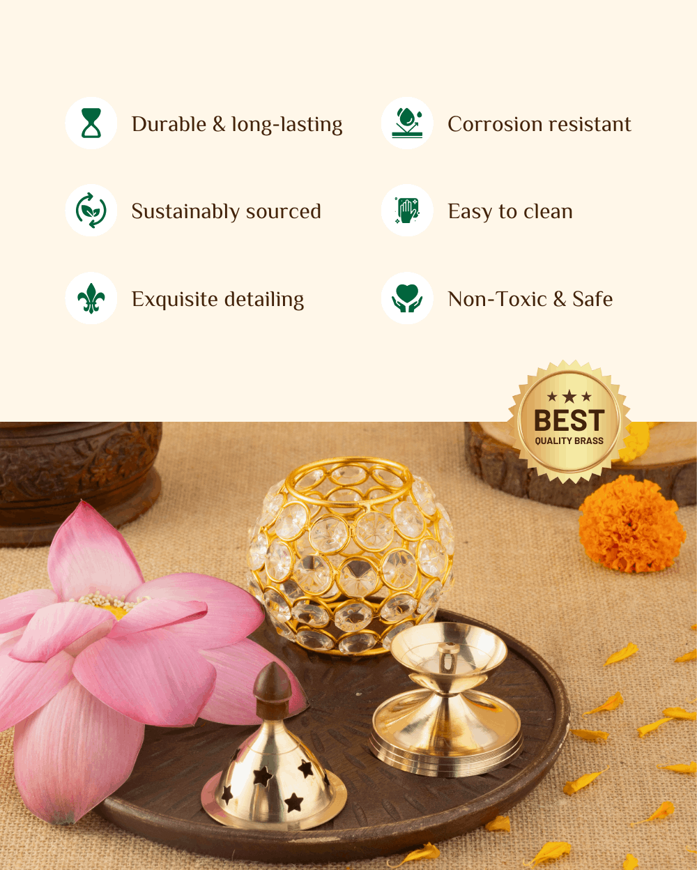 Benefits Of Brass Oval Crystal Akhand Diya