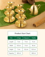 Premium Brass Premium Cup Saucer Set with Kettle
