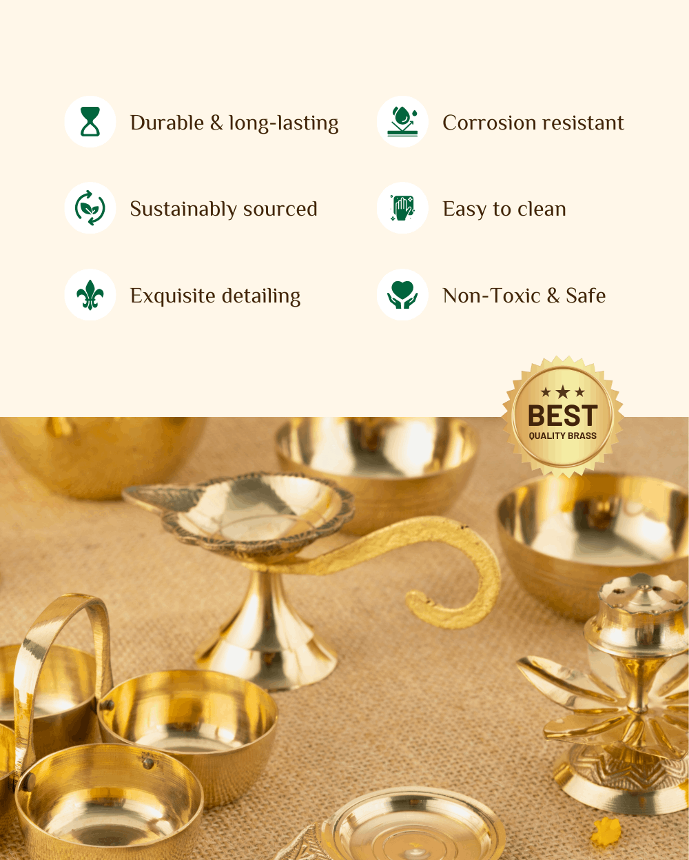 Benefits Of Brass Premium Pooja set