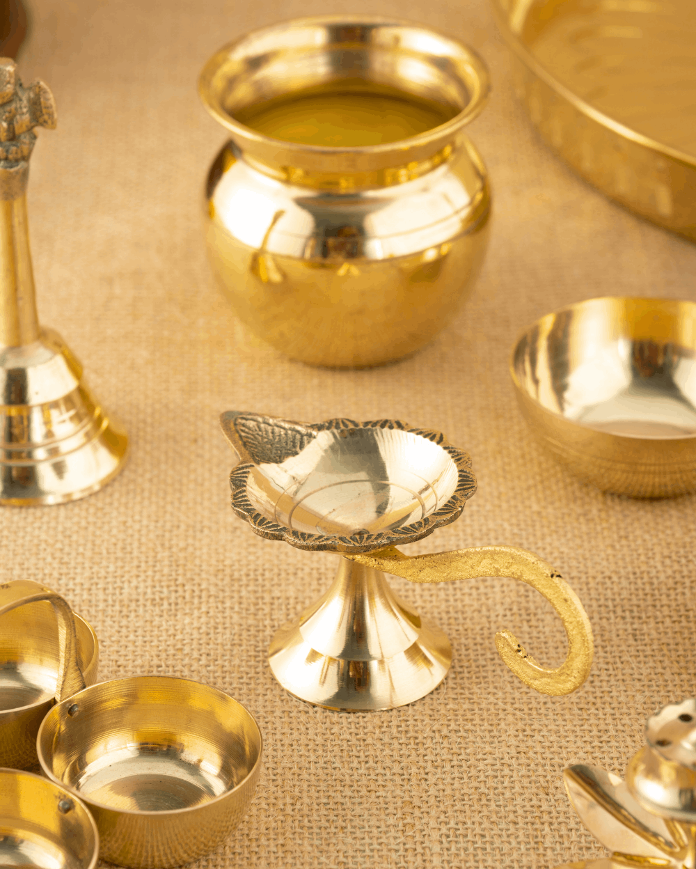 Brass Premium Pooja set