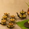 Brass Rajwadi Cup Saucer Set With Kettle