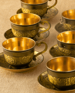 Royal Brass Rajwadi Cup Saucer Set With Kettle