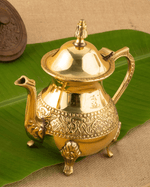 Pure Brass Royal Cup Saucer Set with Kettle