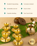 Benefits Of Brass Royal Cup Saucer Set with Kettle