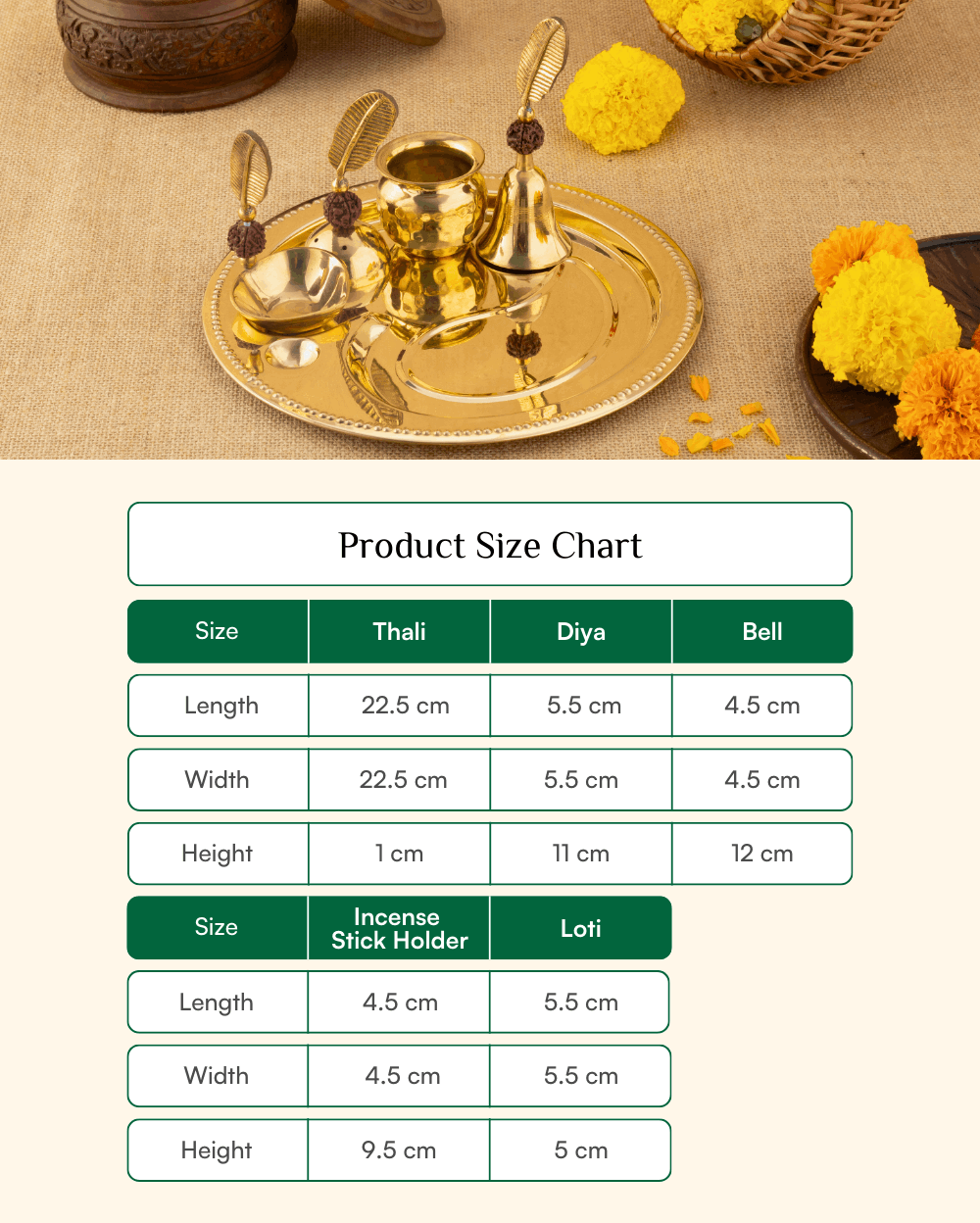 Premium Brass Rudraksha Pooja Set