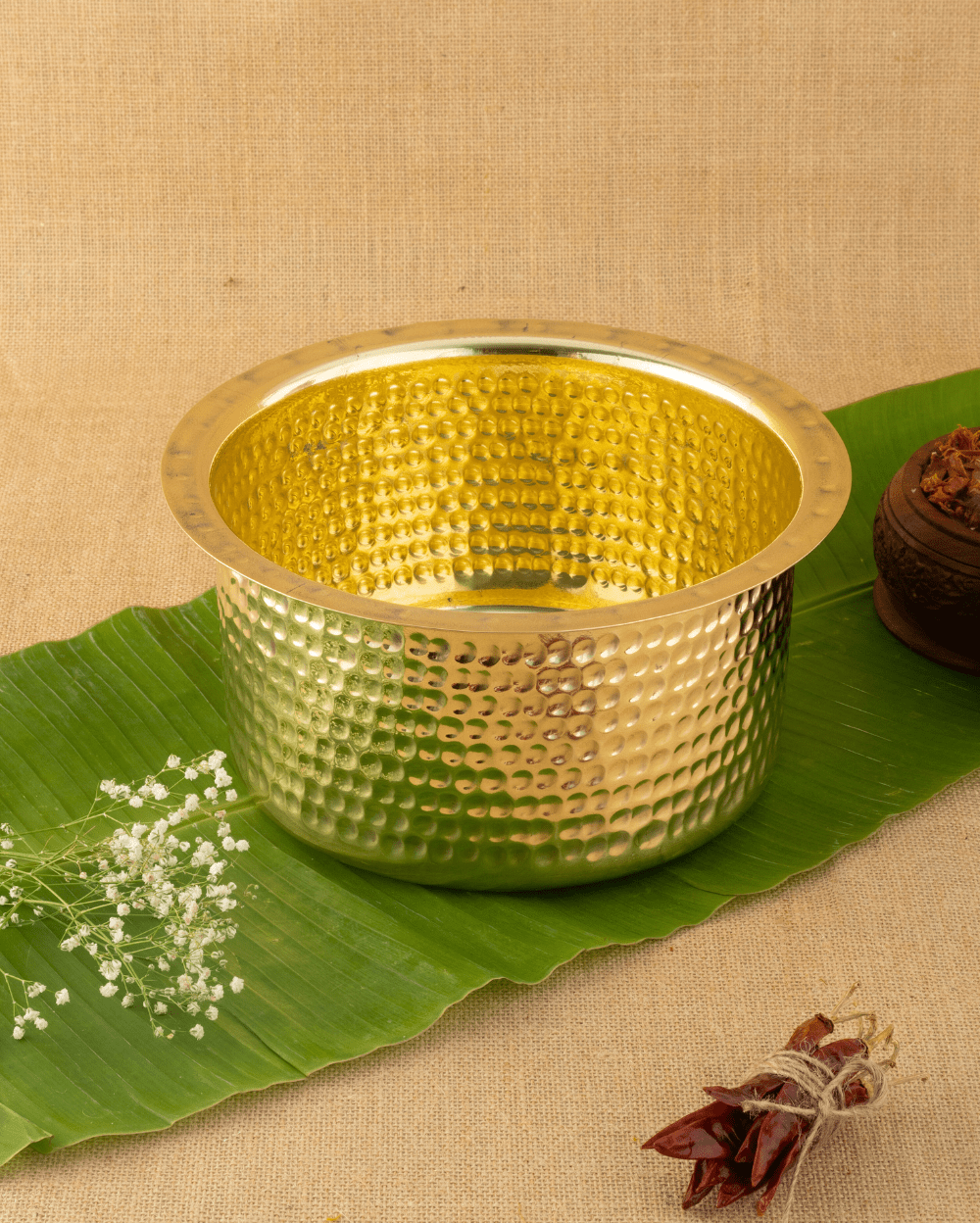 Brass Sterling Hammered Cooking Pot/Tope Set