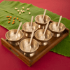 Bronze Supreme Icecream Set with Teakwood Tray