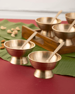 Bronze Supreme Ice Cream Set With Teak Wood Tray
