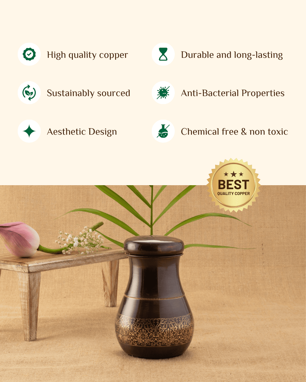 Benefits Of Copper Acute Bedroom Jar Vintage Engraved