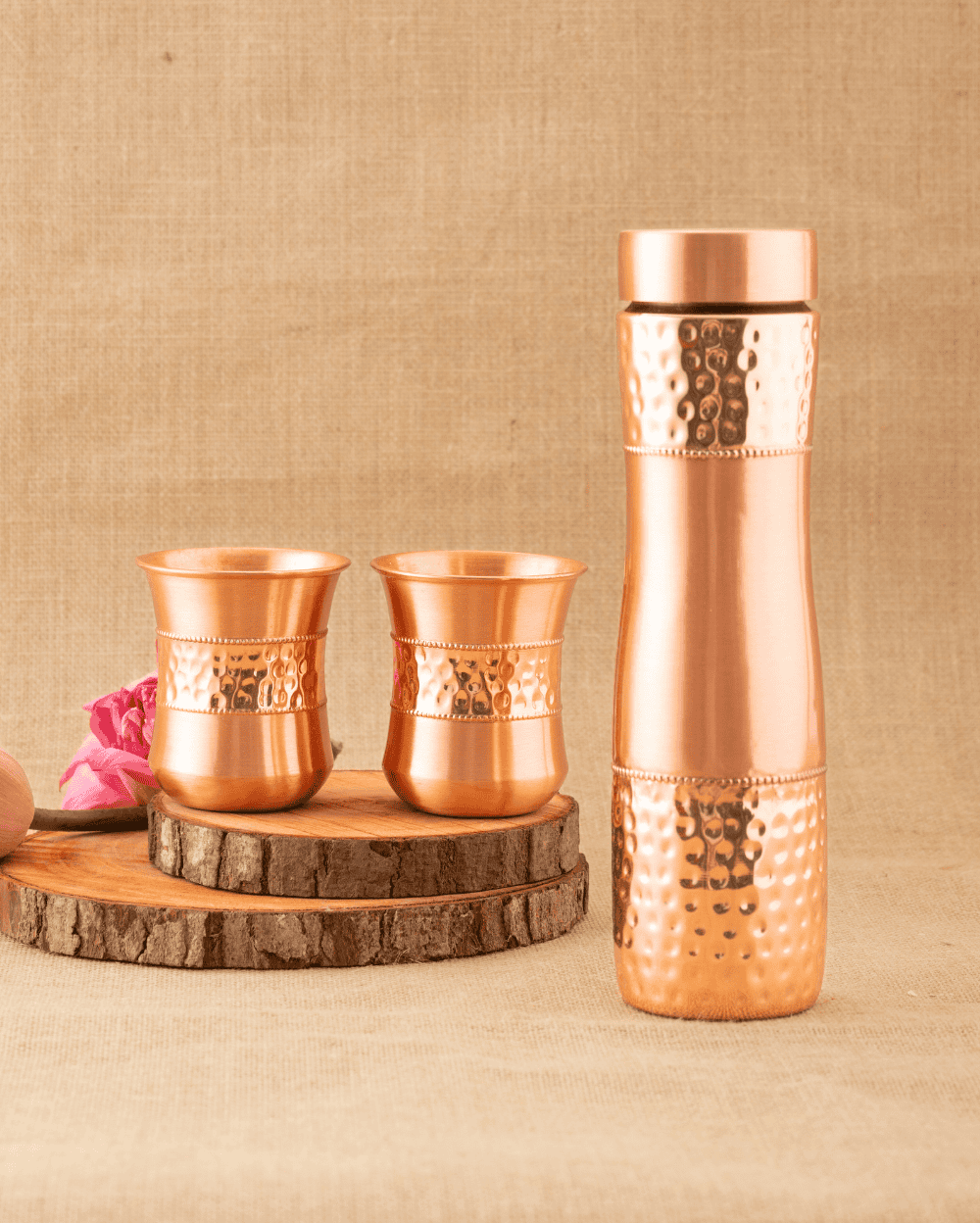 Copper Alpha Bottle with 2 Pcs Glass