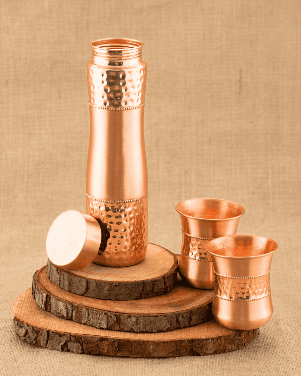 Authentic Copper Alpha Bottle with 2 Pcs Glass