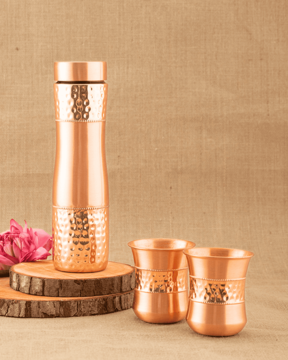 Pure Copper Alpha Bottle with 2 Pcs Glass