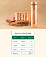 Real Copper Alpha Bottle with 2 Pcs Glass
