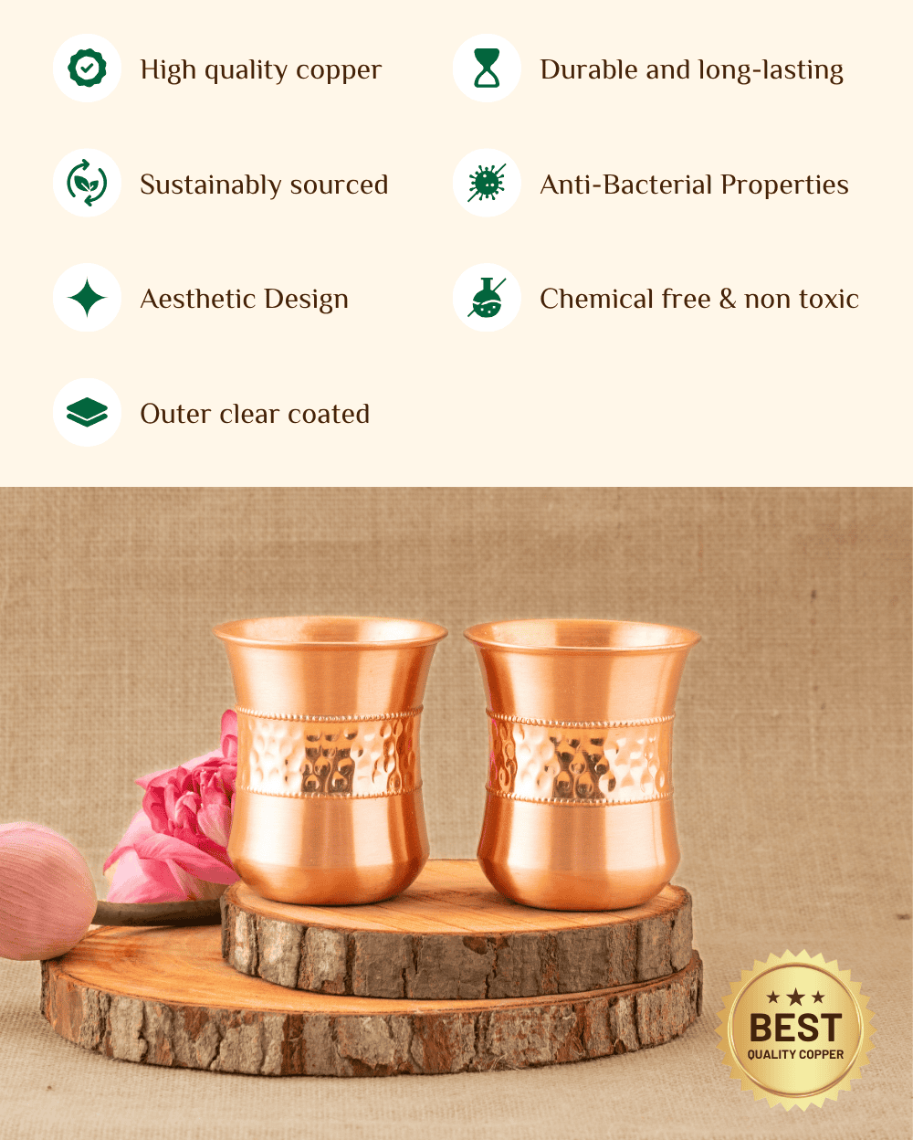 Benefits of Copper Alpha Bottle with 2 Pcs Glass