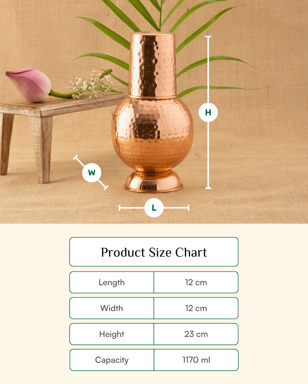 Premium Copper Antique Bedroom Jar