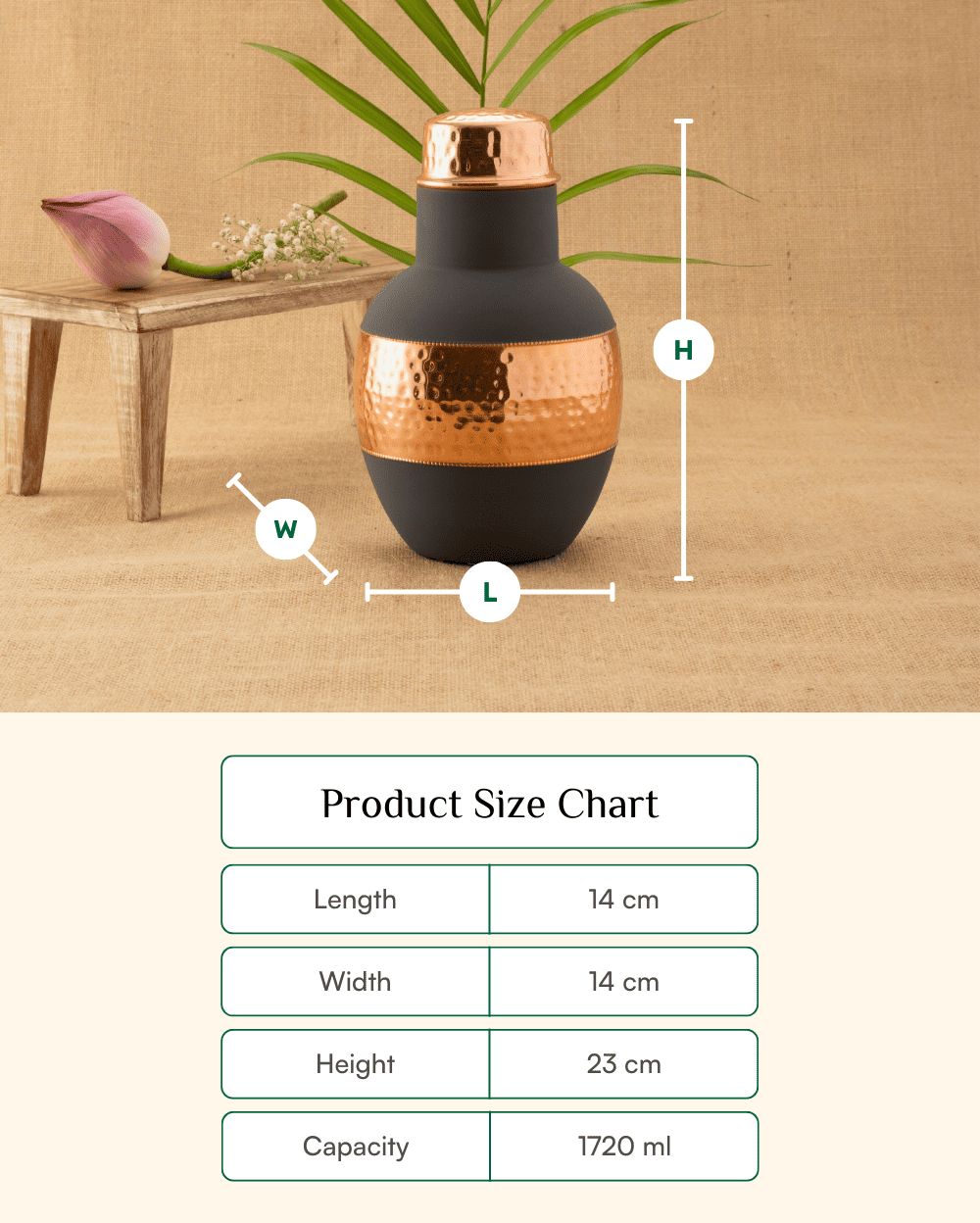 Premium Copper Classic Bedroom Jar Grey