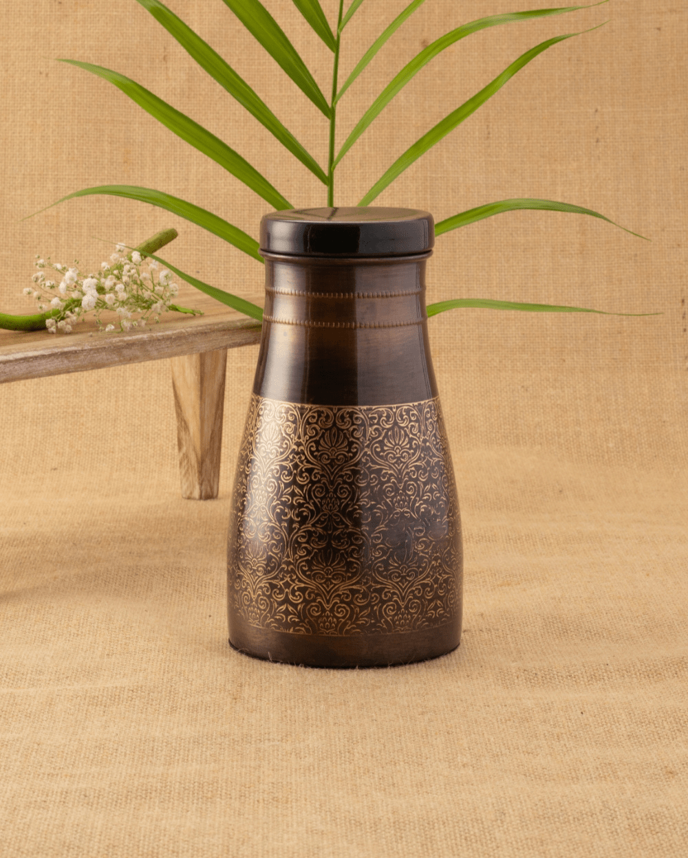 Copper Curved Vintage Engraved Bedroom Jar