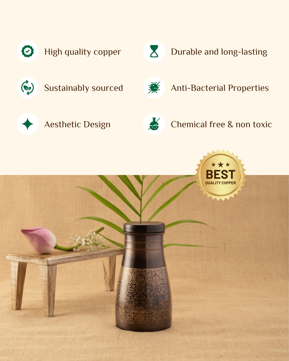Benefits of Copper Curved Vintage Engraved Bedroom Jar
