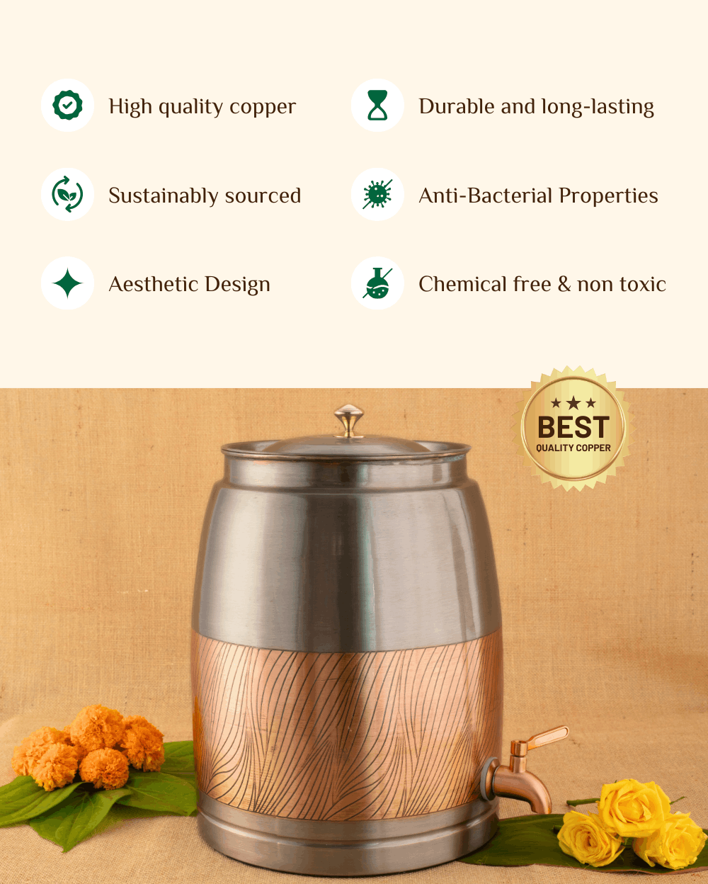 Benefits Of Copper Deluxe Matka Color Coated
