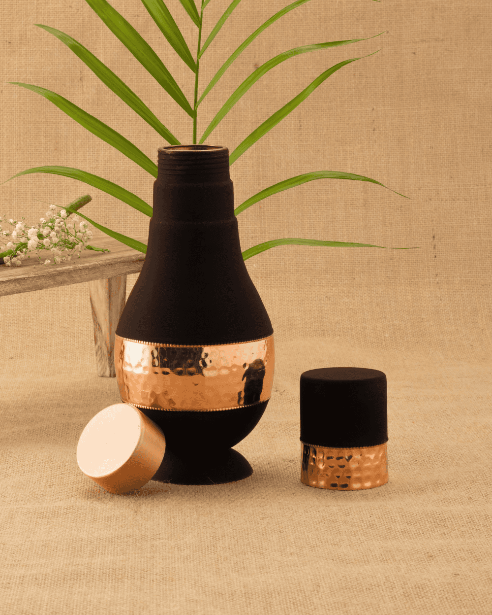 Pure Copper Fab Bedroom Jar Black
