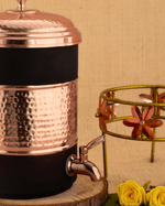 Authentic Copper Heritage Matka Black Color Coated with Stand