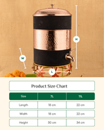 Premium Copper Heritage Matka Black Color Coated with Stand