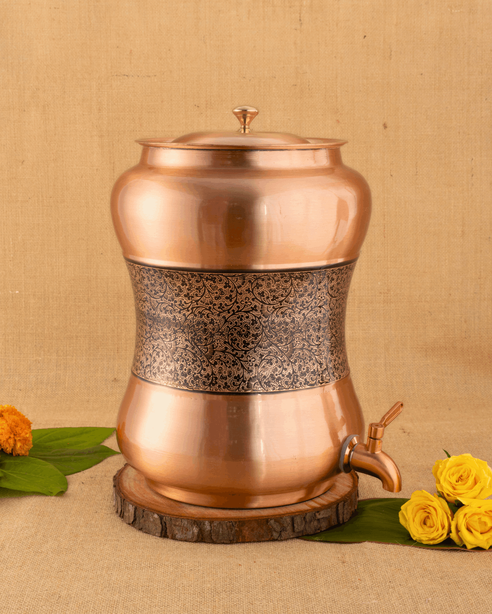 Copper Luxe Matka Engraved