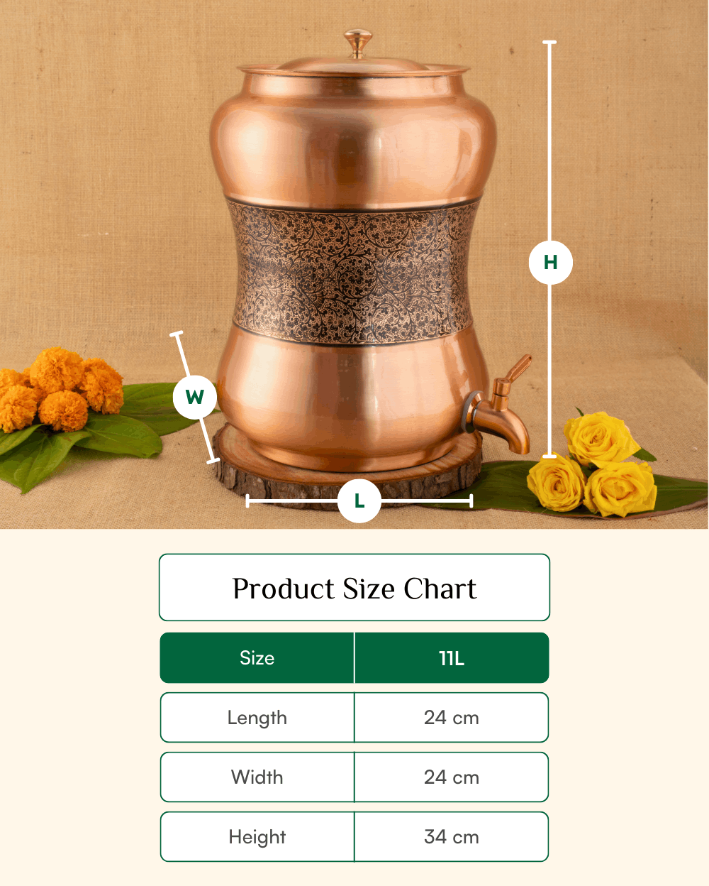 Premium Copper Luxe Matka Engraved