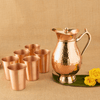Copper Maharani Jug with Crest Glass 6 Pcs