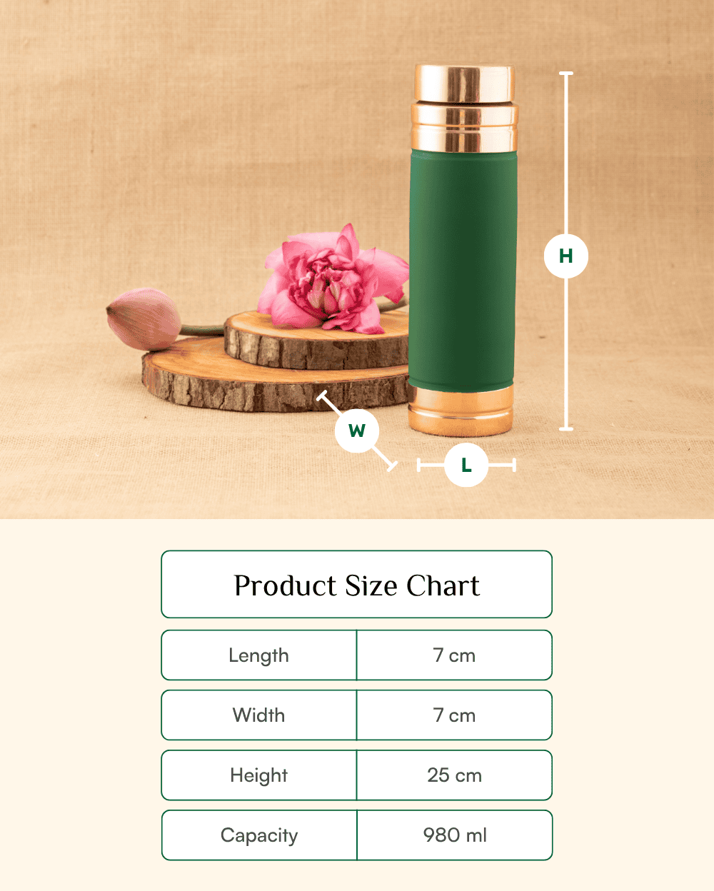 Premium Copper Premium Bottle Green Color Coated