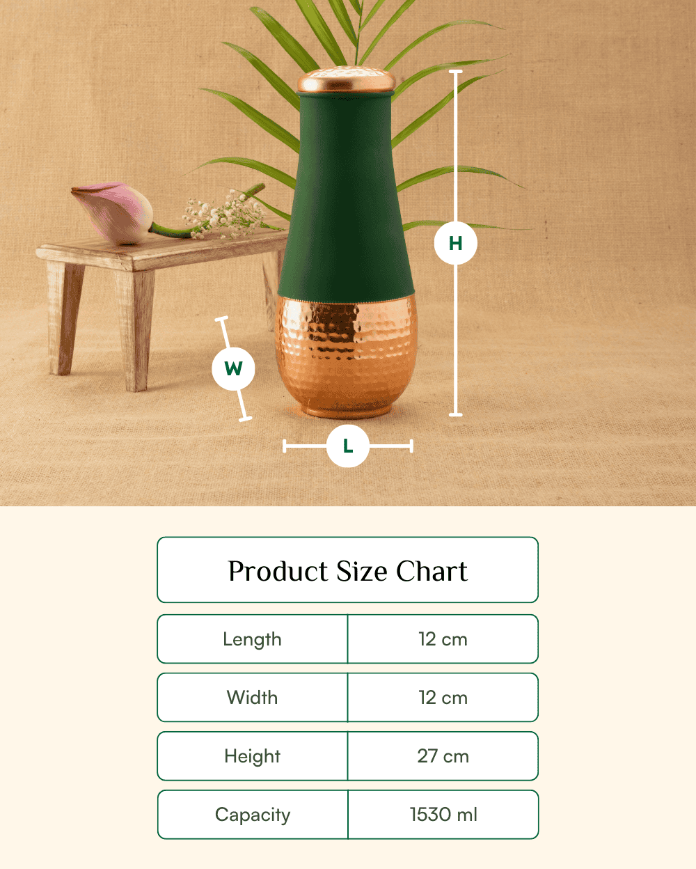 Preminum Copper Supreme Bedroom Jar Green