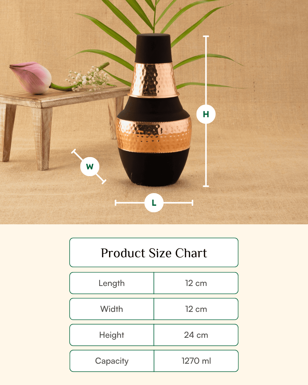 Premium Copper Tiara Bedroom Jar Black