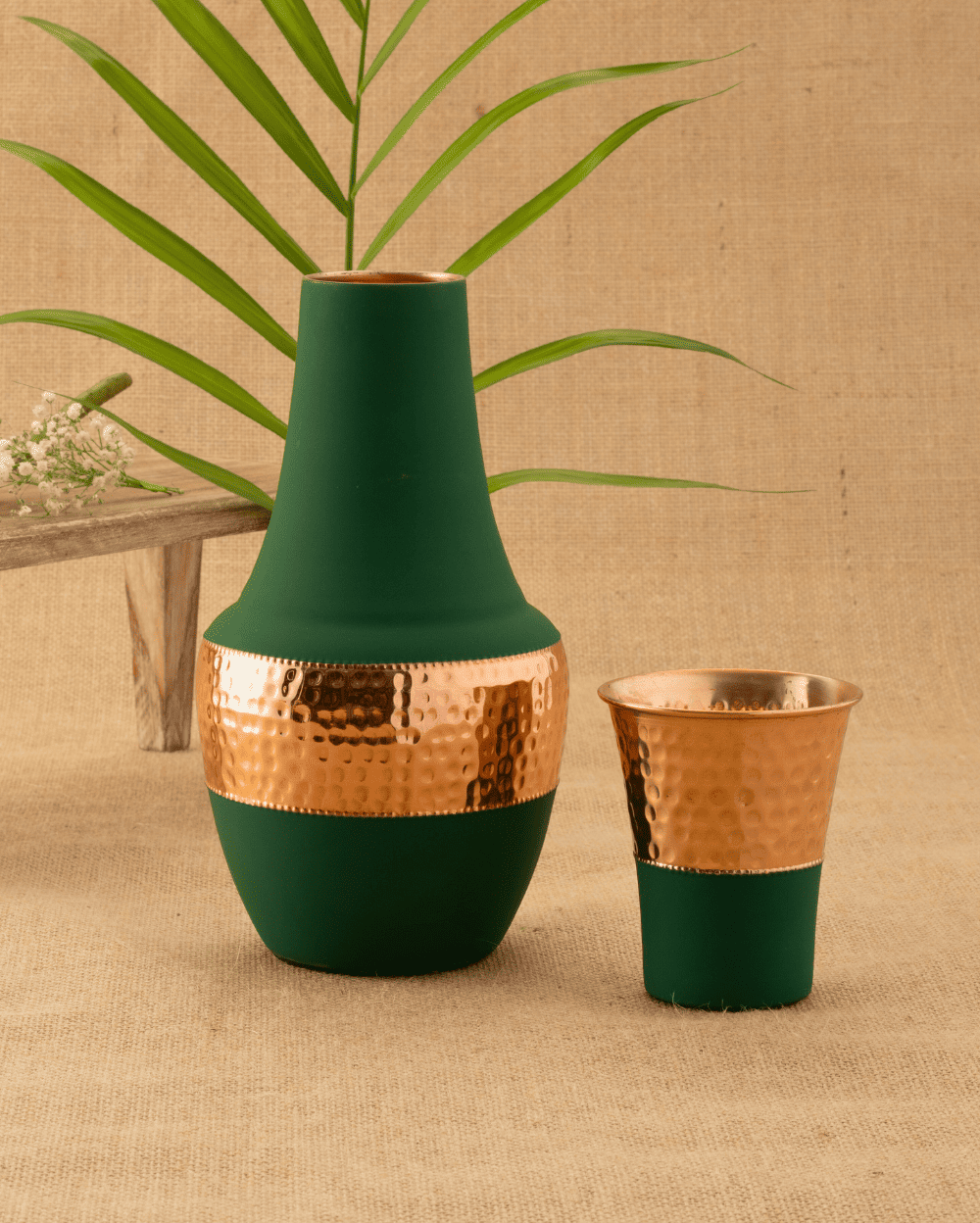 Authentic Copper Tiara Bedroom Jar Green