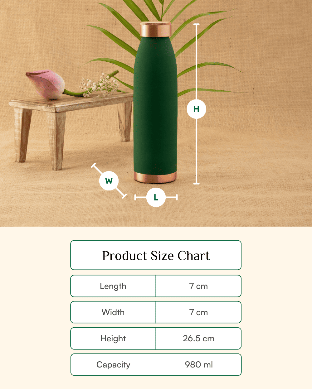 Premium Copper Tiara Bottle Green