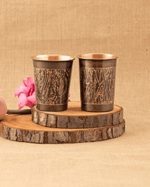 Copper Tower Bottle Engrawed with 2 Pcs Glass