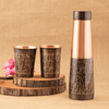 Copper Tower Bottle Engrawed with 2 Pcs Glass