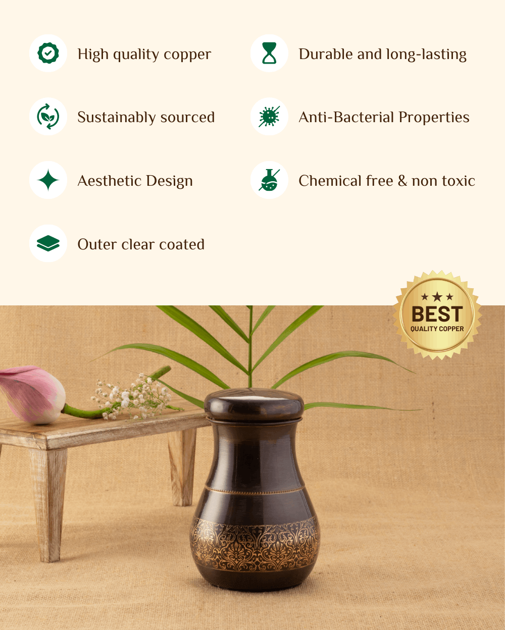 Benefits Of Copper Acute Bedroom Jar Vintage Engraved