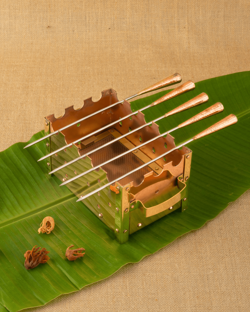 Authentic Copper and Brass Barbeque Set