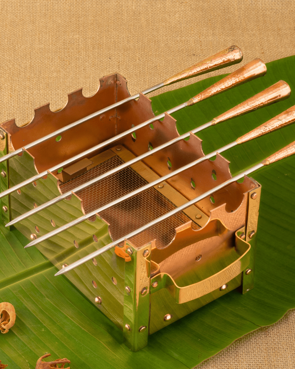 Pure Copper and Brass Barbeque Set