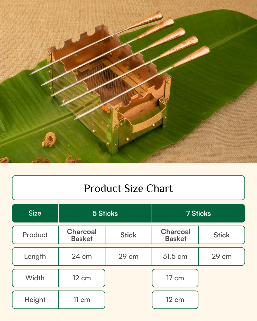 Copper and Brass Barbeque Set