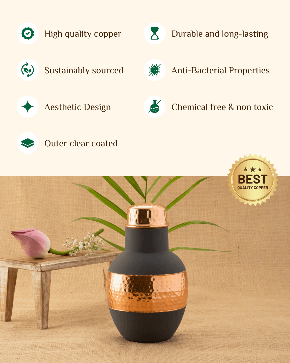 Benefits Of Copper Classic Bedroom Jar Grey Color Coated