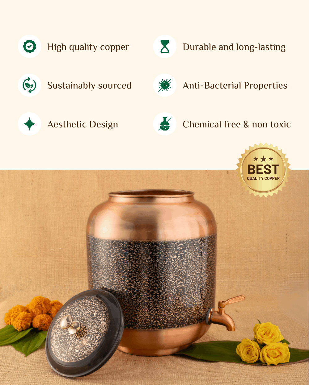 Benefits Of Copper Classic Matka Engraved