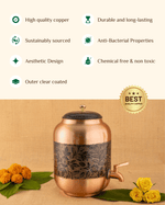 Benefits Of Copper Classic Matka Flower Engraved