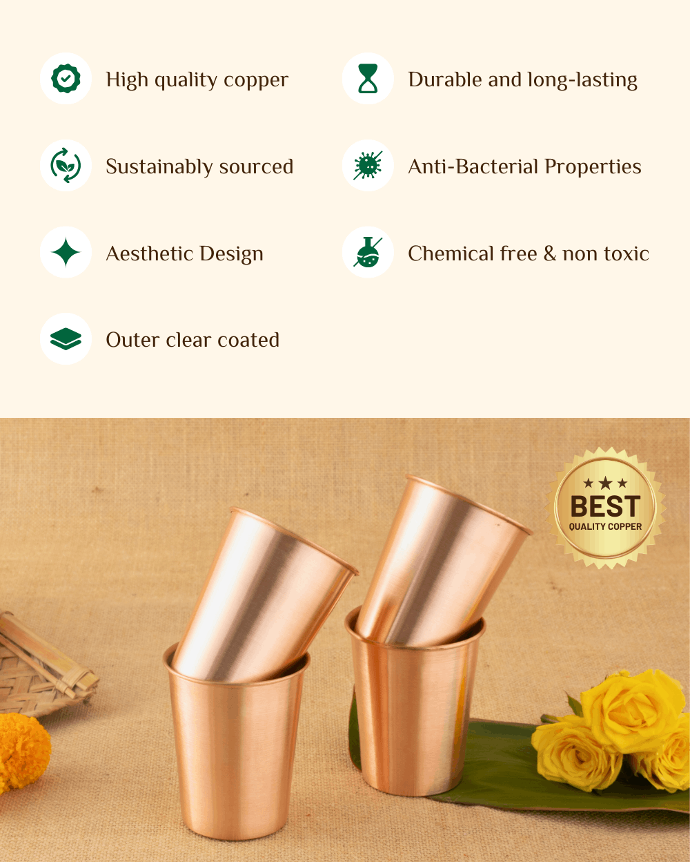 Benefits Of Copper Crest Glass 4 Pc