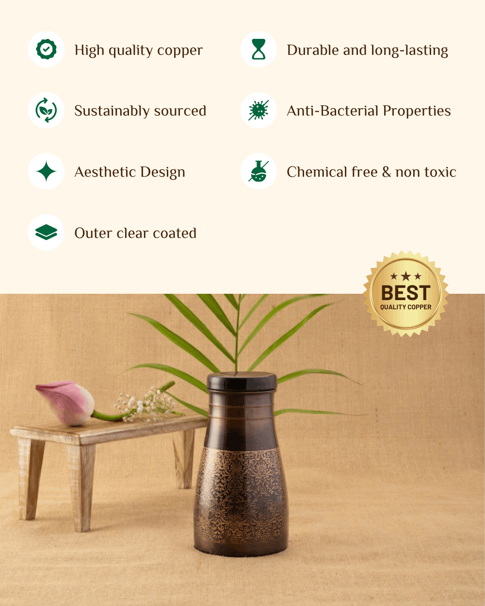 Benefits Of Copper Curved Vintage Engraved Bedroom Jar